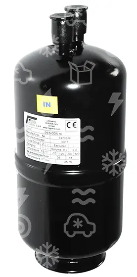 odlučovač kapaliny Frigomec 04/S 16 mm, objem: 2,3l,  připojení:16 mm ODS